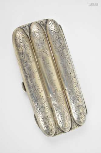 An Edwardian silver cigar case by Smith & Bartlam, Chest...