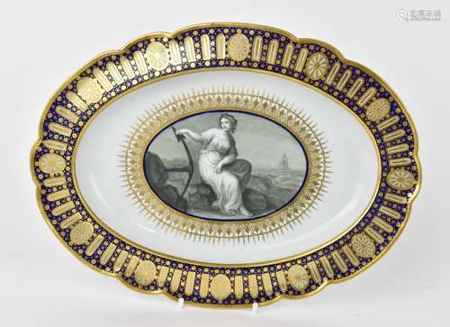 A Worcester Barr Flight & Barr porcelain oval dish, circ...