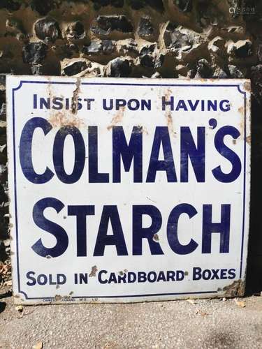 A vintage `Insist Upon Having Colman`s Starch Sold in Carboa...