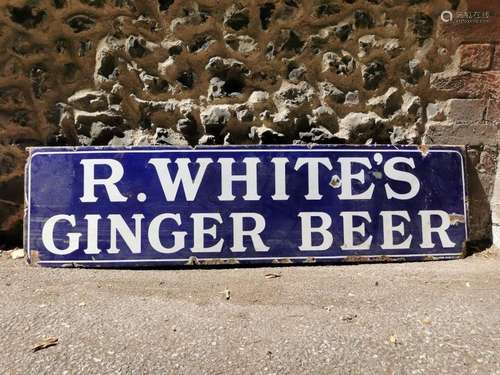 A vintage `R. Whites Ginger Beers` advertising enamel sign, ...