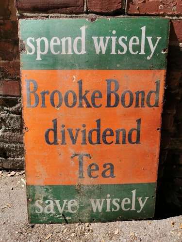 A vintage `Spend Wisely Brooke Bond divided Tea Save Wisely`...