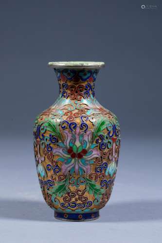 Ancient Chinese filigree copper vase