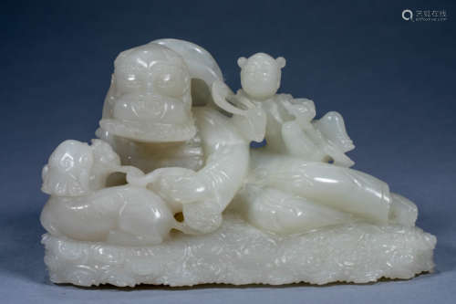 Ancient Chinese Hetian Jade Arhat