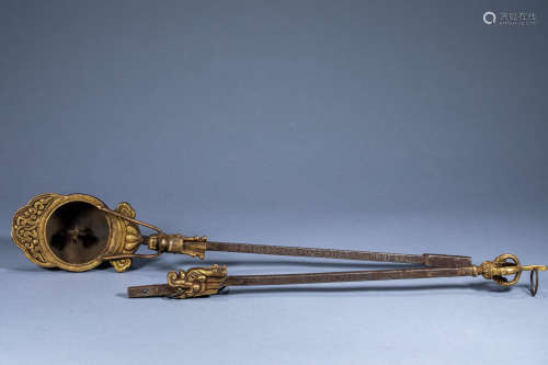 Ancient Chinese Buddhist gilt instruments