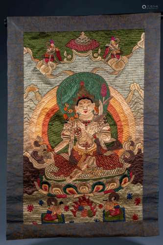 ancient chinese buddhist thangka