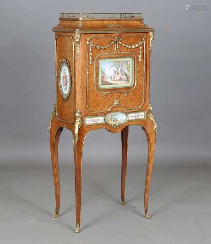 A fine early 20th century French Transitional style kingwood...