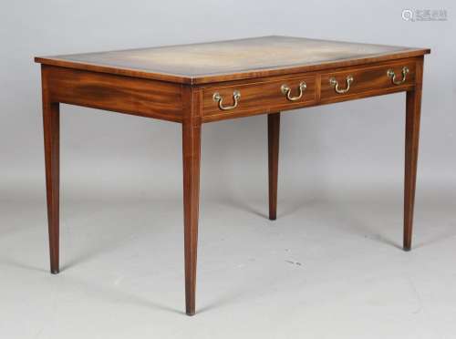 A good late 20th century George III style mahogany library t...