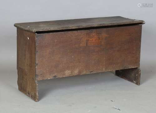 A 17th century oak six-plank coffer