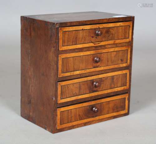 A 19th century provincial laburnum and fruitwood crossbanded...