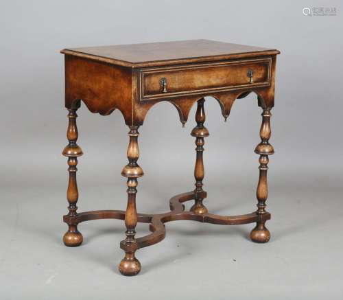 An early 20th century William and Mary style walnut side tab...