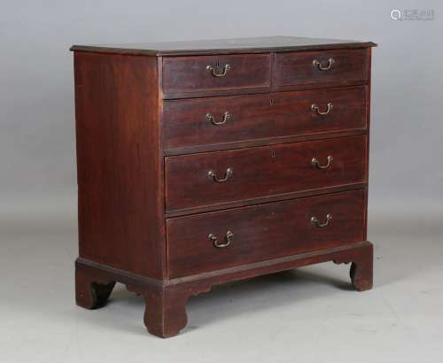 A George III mahogany chest of oak-lined drawers
