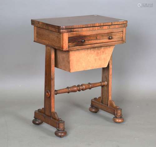 A Victorian rosewood work table