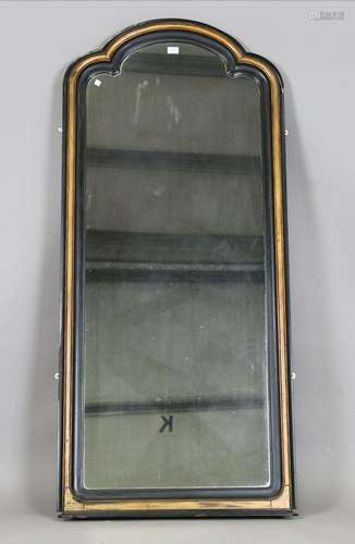 A 19th century ebonized and gilt pier mirror with trefoil su...