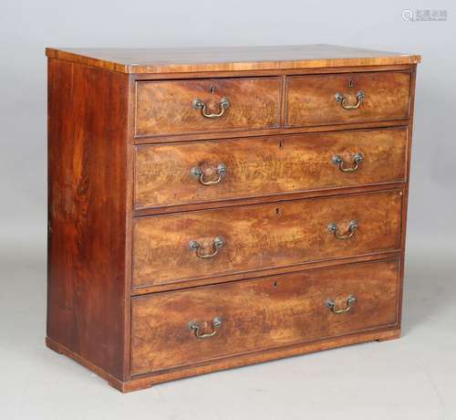 A George III mahogany chest of two short and three long draw...