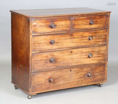 A George III mahogany chest of oak-lined drawers