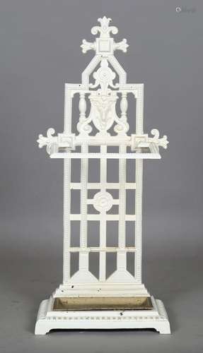 A Victorian white painted cast iron stick stand