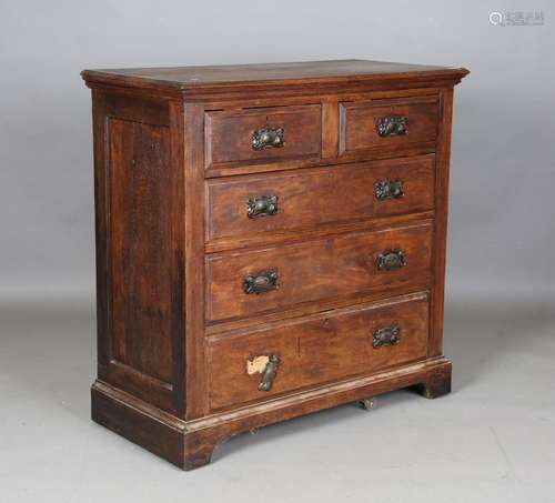 An Edwardian oak chest of drawers