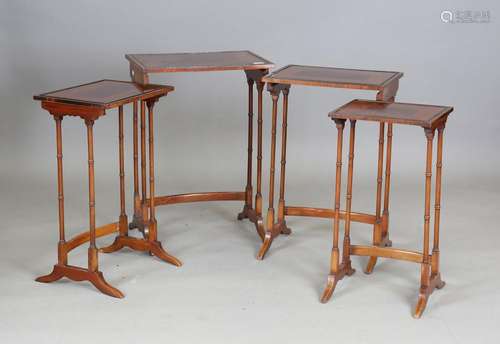 An early 20th century mahogany quartetto nest of occasional ...