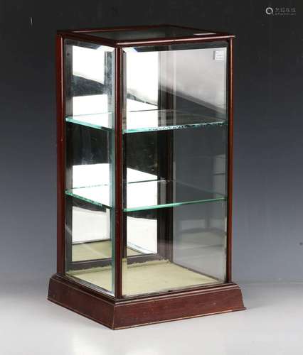 An early 20th century mahogany framed counter-top display ca...