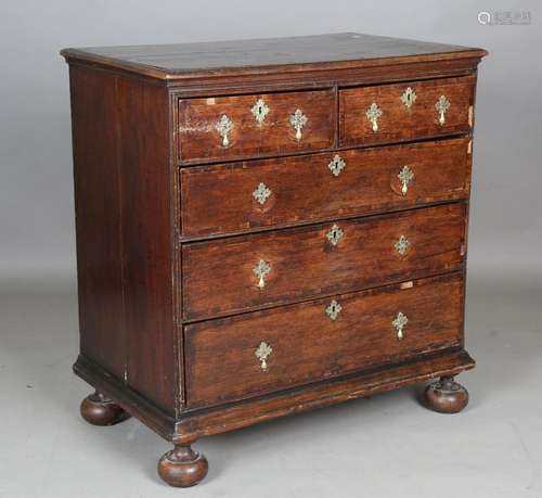 An 18th century provincial oak and walnut crossbanded chest ...