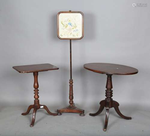 A Victorian mahogany rectangular tip-top wine table