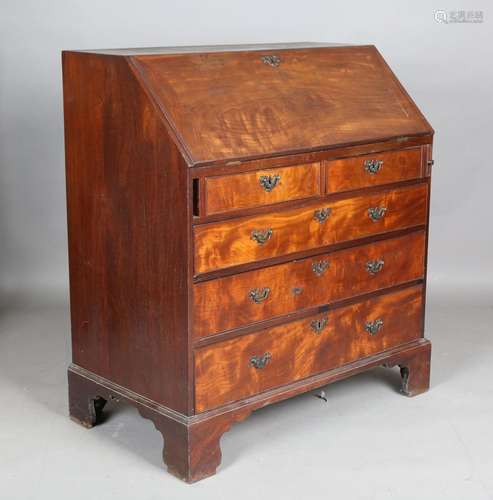 A George III Cuban mahogany bureau