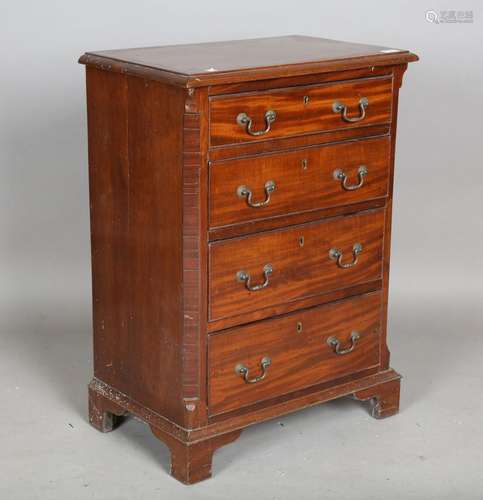 A 20th century George III style mahogany chest of oak-lined ...