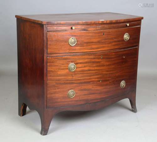 An early Victorian mahogany bowfront chest of two drawers