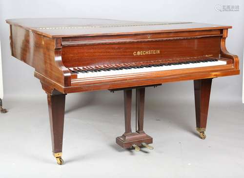 A mahogany cased L model baby grand piano by C. Bechstein