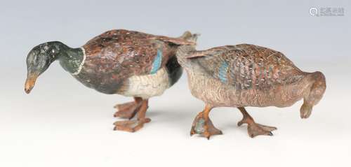 A pair of late 19th/early 20th century Austrian cold painted...