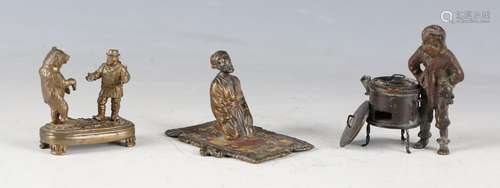 An early 20th century Austrian cast bronze figure of a boy s...