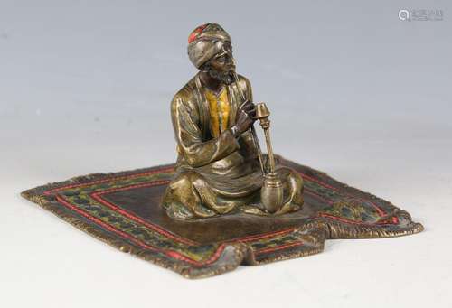 An early 20th century Austrian cold painted cast bronze figu...