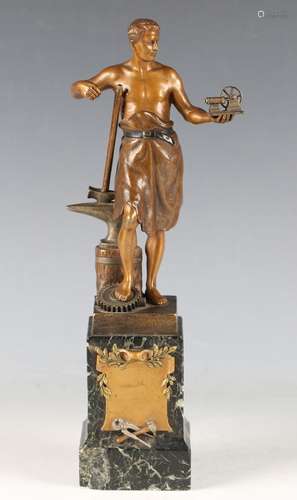 Franz Xavier Bergman - a late 19th century patinated spelter...