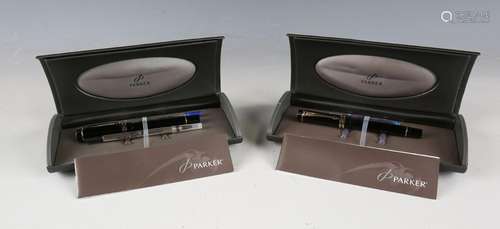 A Parker Duofold International fountain pen with black plast...