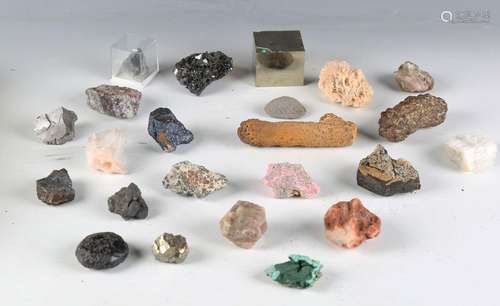 A collection of small mineral specimens