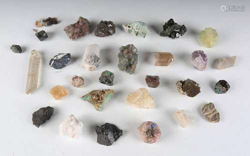 A collection of small mineral specimens