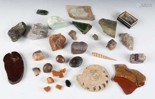 A group of mineral and hardstone specimens including blue jo...