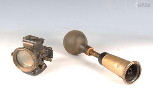 An early 20th century metal car horn by Powell & Hammer ...