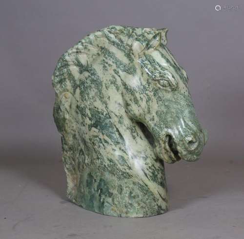 A 20th century South-east Asian carved variegated green hard...