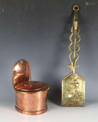 An 18th century Dutch copper candlebox of circular form