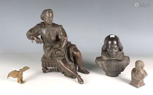 A late 19th century brown patinated cast bronze figure of Sh...