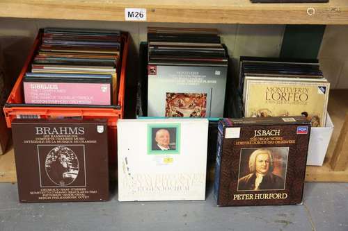 A collection of classical LP records