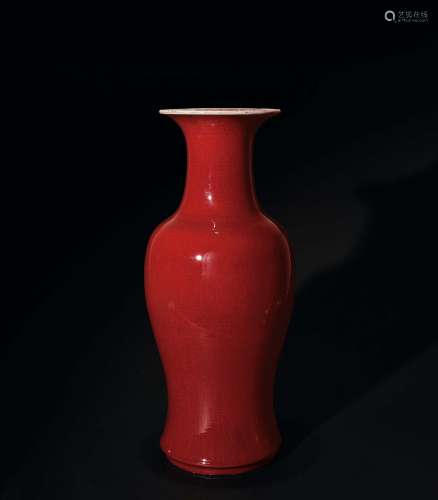 清 红釉观音瓶