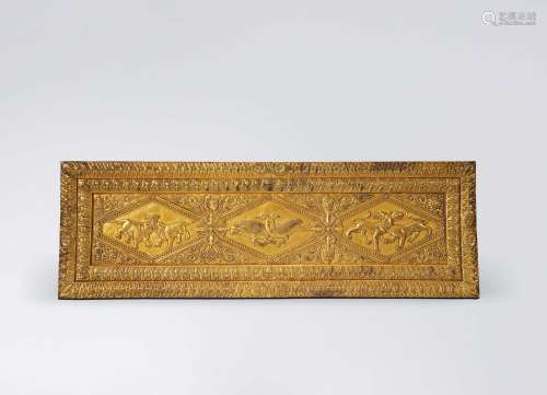 十八世纪 铜鎏金护经板