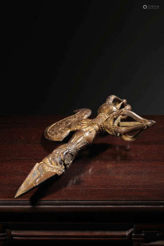 旧藏回流铜器 藏传佛教铜法器金刚杵