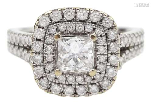 Vera Wang `Love` 18ct white gold diamond and sapphire ring