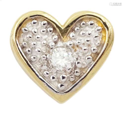 14ct gold diamond heart shaped pendant