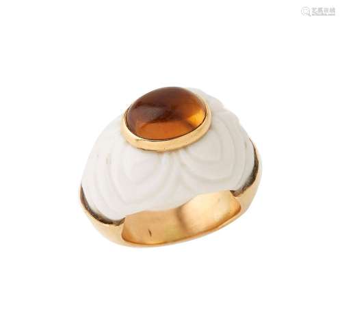 BULGARI, Bague jonc modèle Chandra en or jaune 18K (750/°°) ...