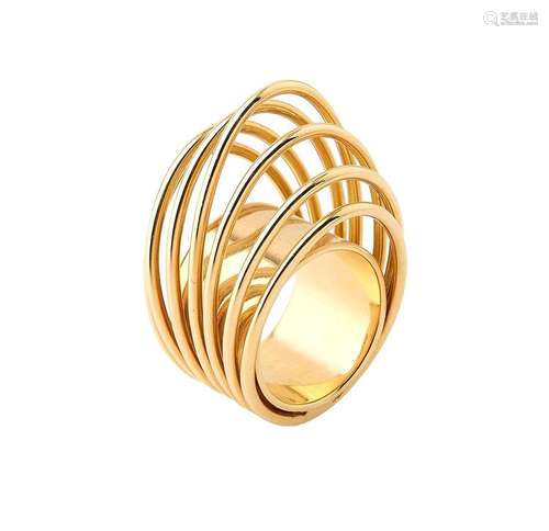 Marc DELOCHE, Bague en or jaune 18K (750/°°), modèle Anaphor...