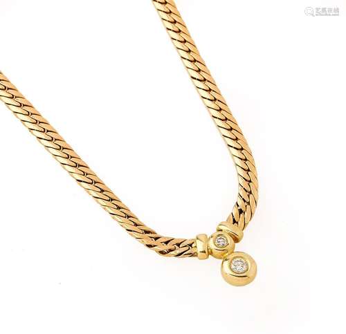 Collier semi rigide maille gourmette en or jaune 14K (585/°°...